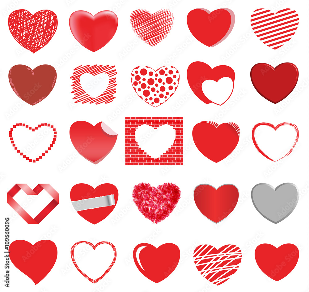 heart style vector set heart style vector set