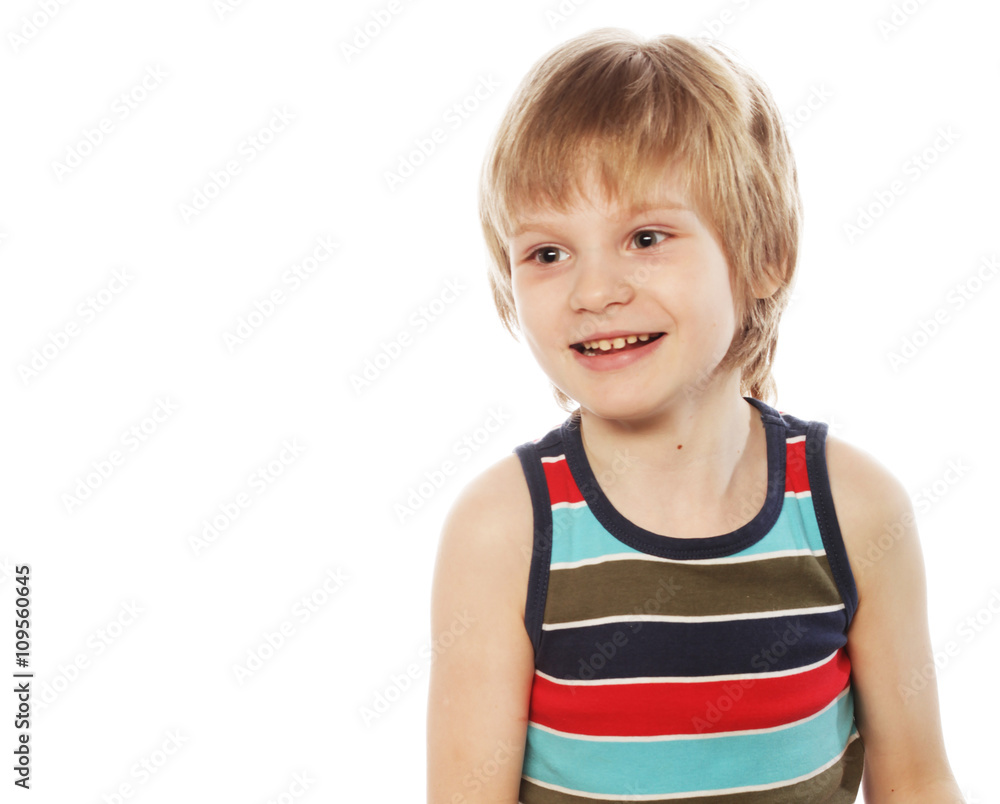 little boy over white background little boy over white background
