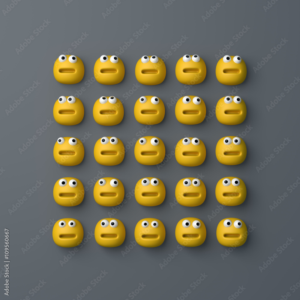 funny toy flat lay 3D illustration funny toy flat lay 3D illustration