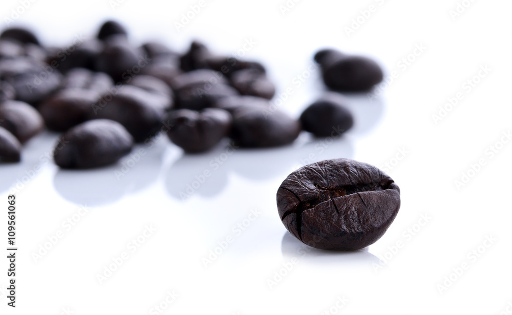 Coffee beans on white background Coffee beans on white background