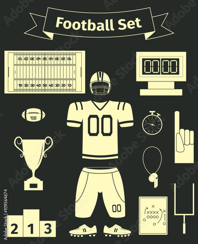 American football icons set
