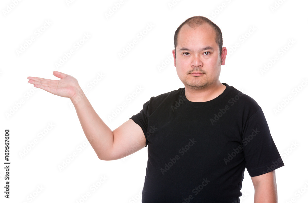 Man presenting and showing something Man presenting and showing something