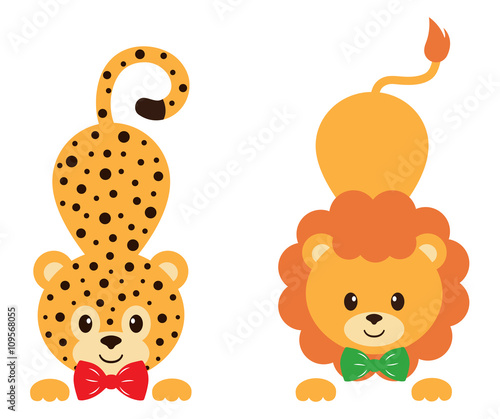 leopard and lion vector