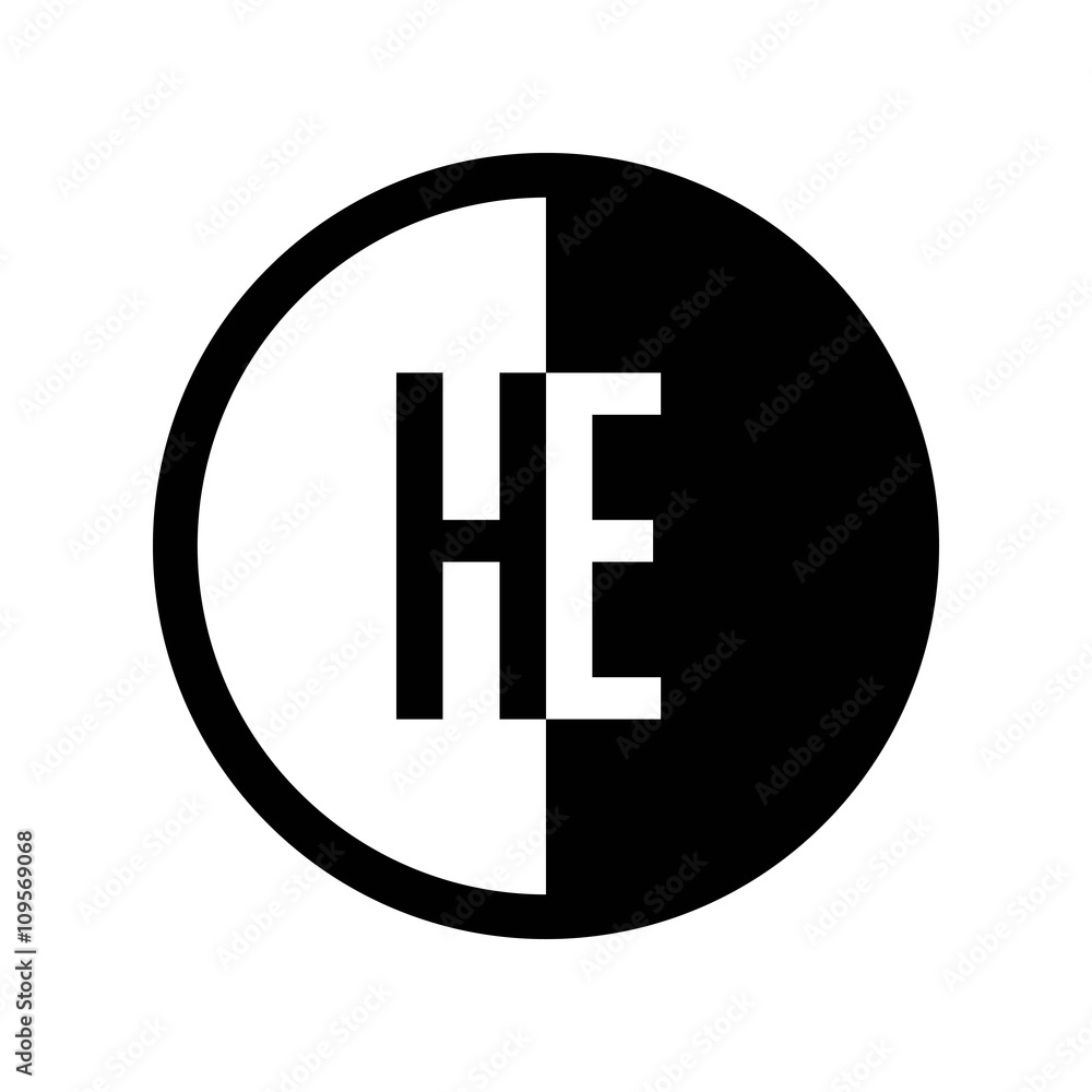 INITIAL CIRCLE HALF LOGO HE INITIAL CIRCLE HALF LOGO HE