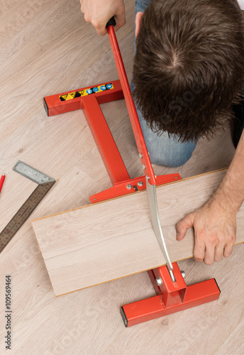 Red tool for cutting laminate