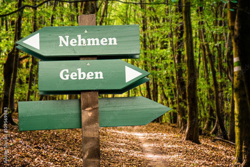 Schild 98 - Geben