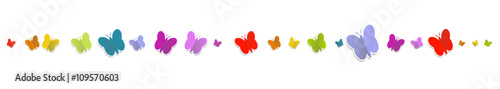 Schmetterlinge Regenbogen Bunt Reihe Banner Band