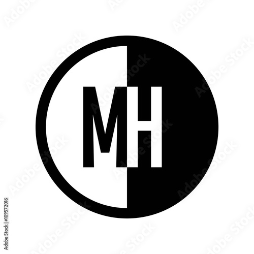 Free Download INITIAL CIRCLE HALF LOGO MH - GFXLoad