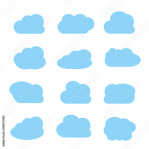 .Set of clouds icons. Vector