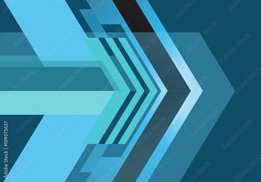 Naklejka premium abstract blue arrow background. technology backdrop, motion bann