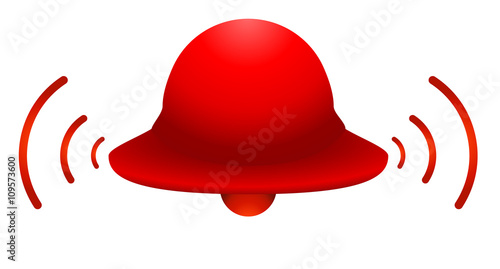 red ringing bell vector icon illustration symbol sign
