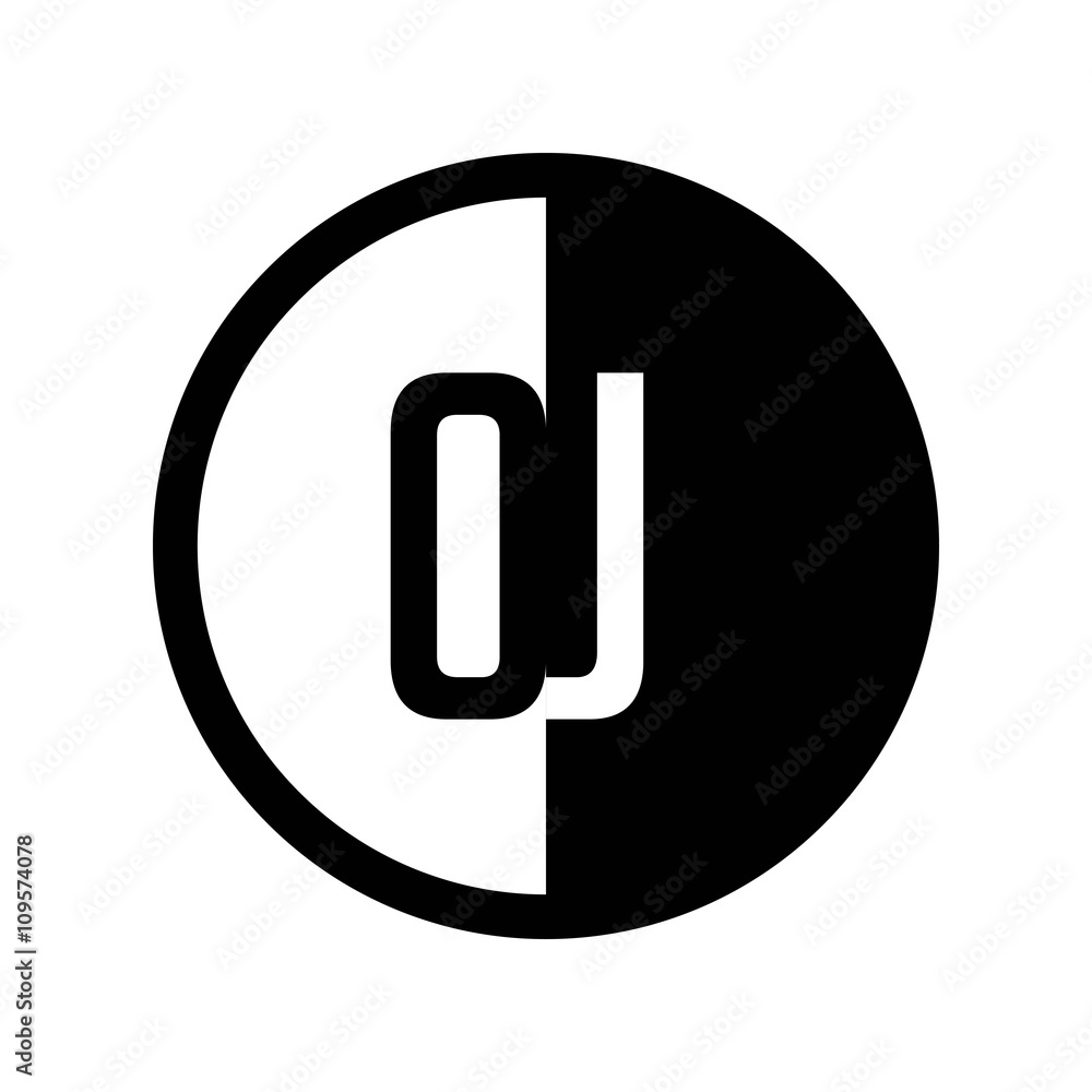 INITIAL CIRCLE HALF LOGO OJ