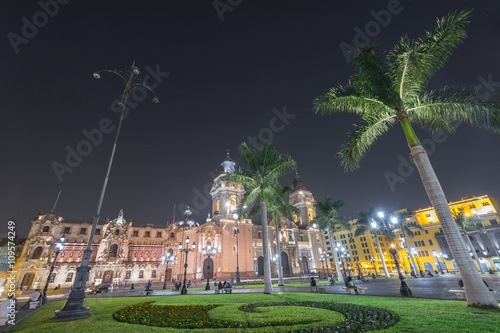 Plaza de Mayor with a little star on the sky, Lima, Peru with Ni photo