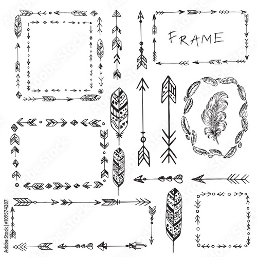 Design Frames feathers and arrows