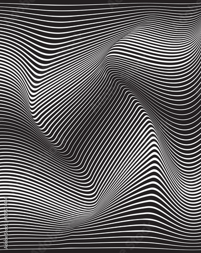 optical art opart striped wavy background abstract waves black a