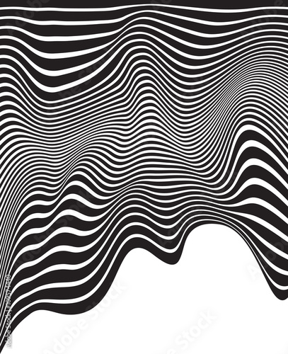 optical art opart striped wavy background abstract waves black a