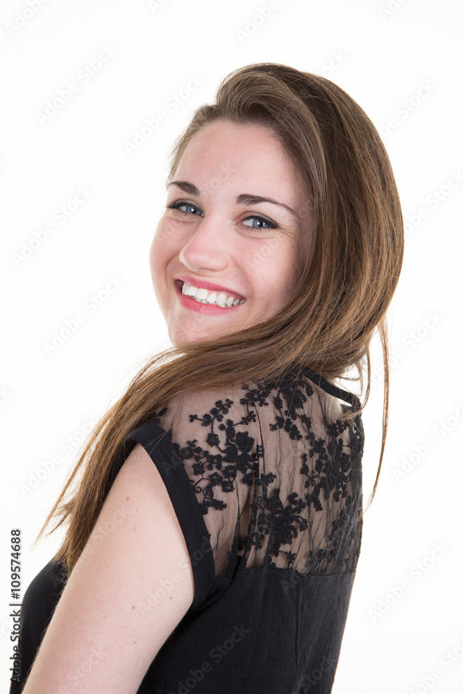 Happy Face of Young Woman with Clean Fresh Skin Happy Face of Young Woman with Clean Fresh Skin