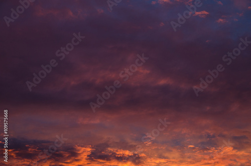 saturated colors colorful sunset . Summers are warm and beautiful sunset . Clouds filled with different colors of the rainbow . the sky as if drawn by an artist's brush