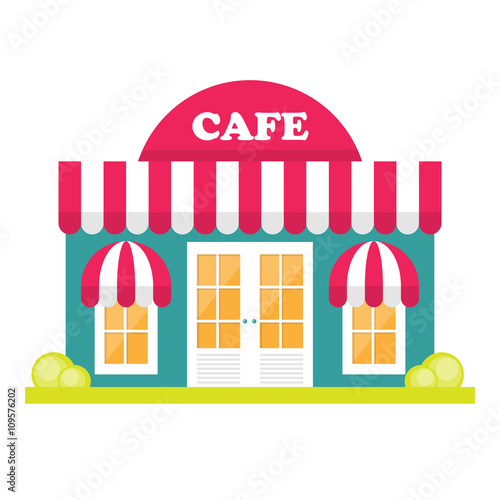 Store front window concept. City shop icon. Street small business 