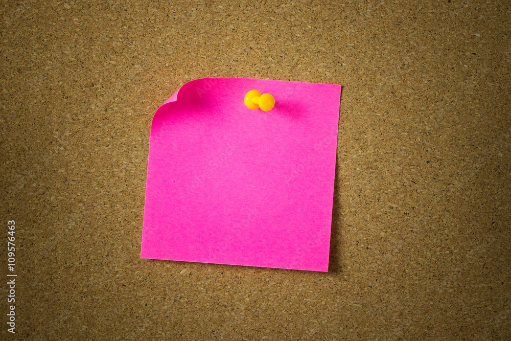 Red or pink sticky note Red or pink sticky note