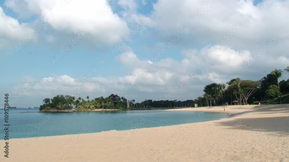 View to the sandy Palawan beach at Sentosa island, Singapore. View to the sandy Palawan beach at Sentosa island, Singapore.