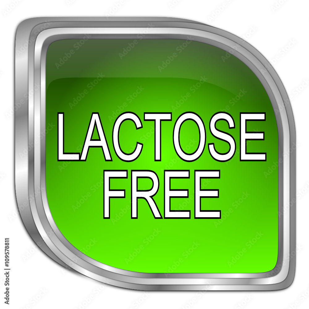 Lactose free Button - 3D illustration Lactose free Button - 3D illustration
