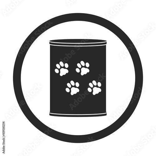 Pet cat food can sign simple icon on background