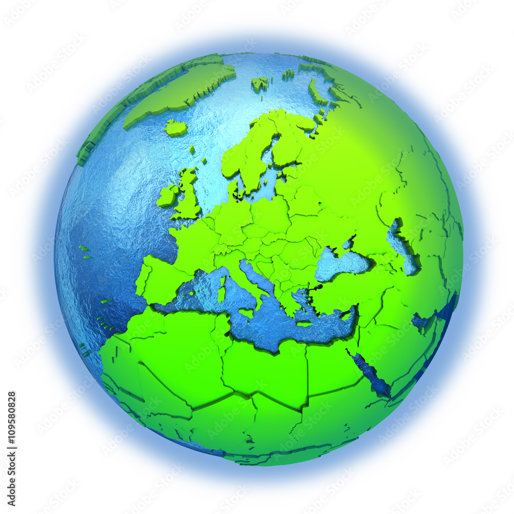 Fototapeta premium Europe on green Earth
