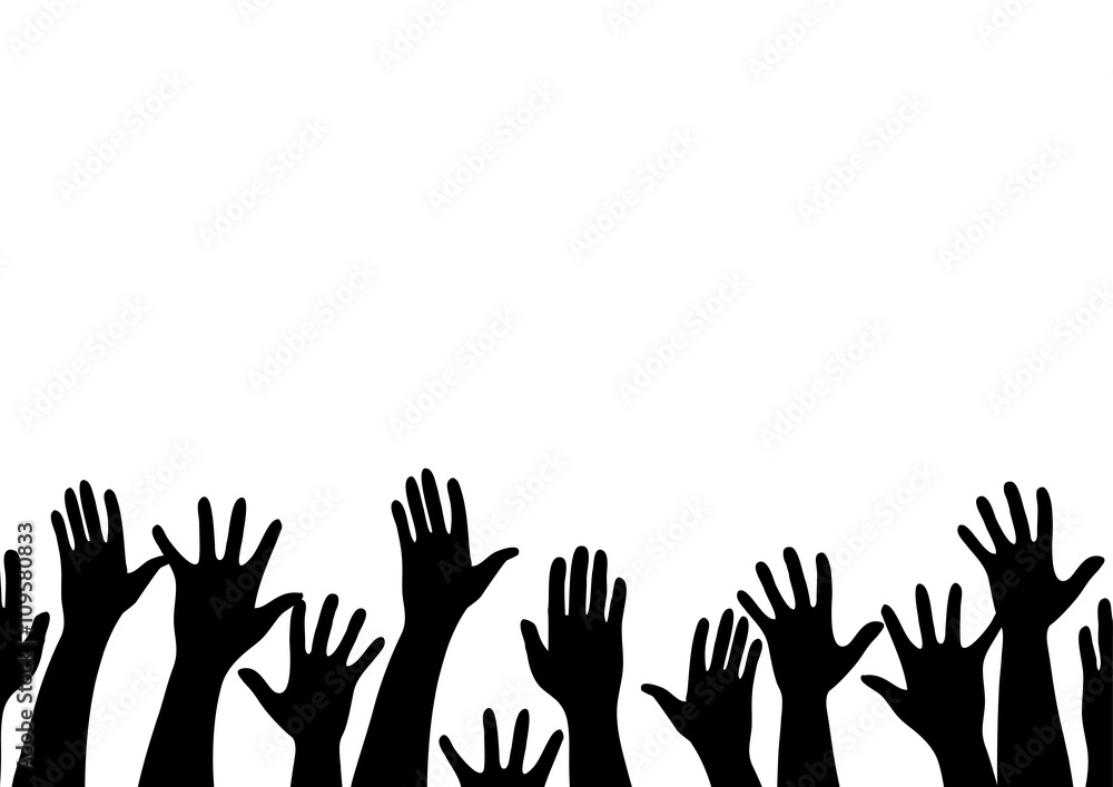 Fototapeta premium free hands up fun background art vector
