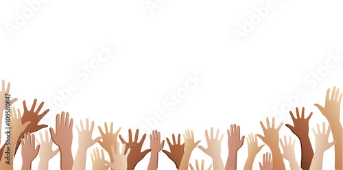 free hands up fun background art vector