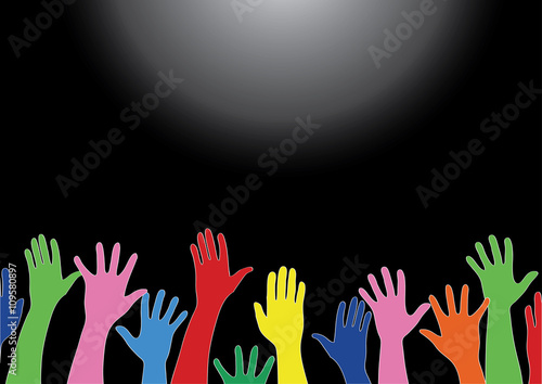 free hands up fun background art vector