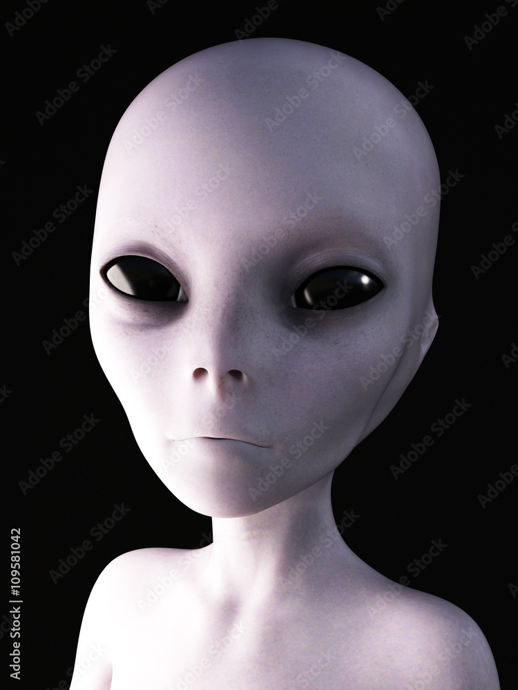 3D rendering of an alien. 3D rendering of an alien.