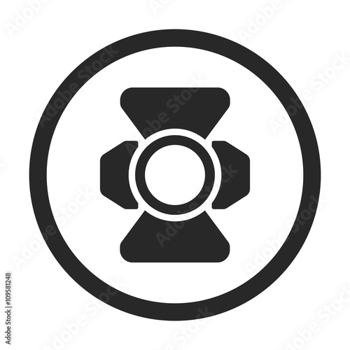 Movie floodlight sign simple icon on background
