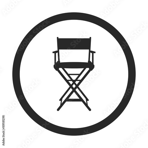 Movie director chair sign simple icon on background