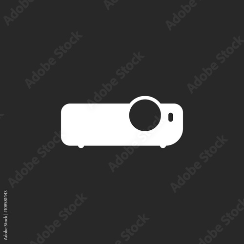 Movie projector sign simple icon on background