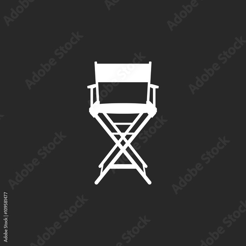 Movie director chair sign simple icon on background