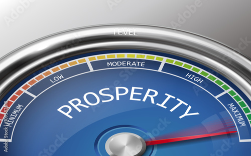 prosperity conceptual 3d illustration meter indicator