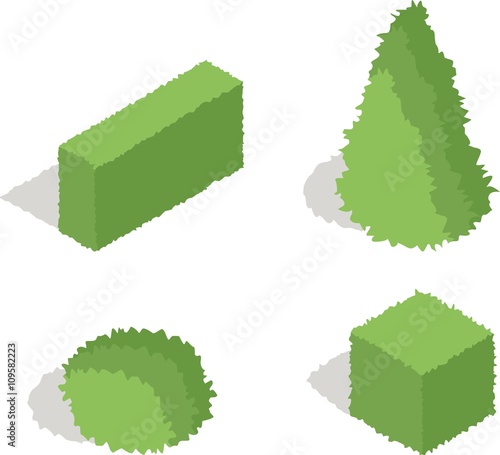 Set of four isometric bush