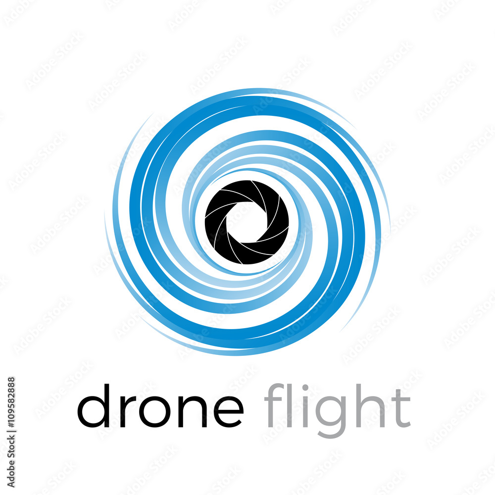 Abstract drone quadrocopter, vector icon - obrazy, fototapety, plakaty 