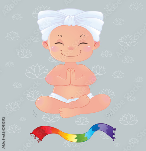 Yogi in meditation sitting in lotus position