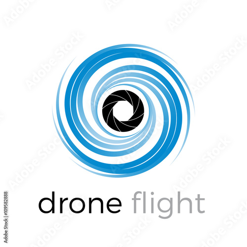 Abstract drone quadrocopter, vector icon