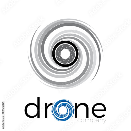 Abstract drone quadrocopter, vector icon