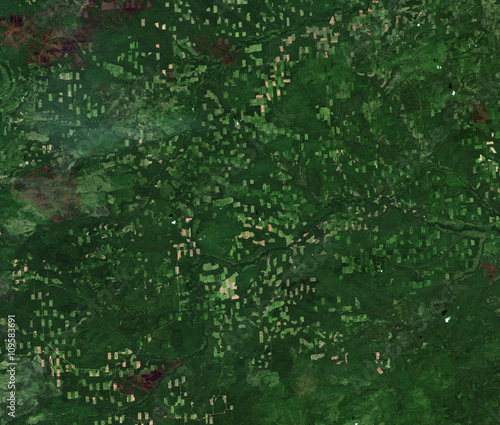 felling (forest) from Landsat satellite. Elements of this image furnished by NASA. photo