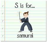 Flashcard letter S is for samurai