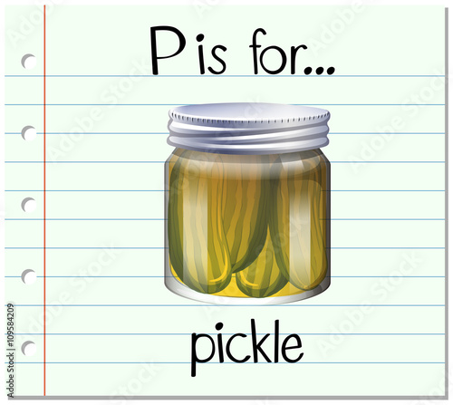 Flashcard alphabet P is for pickle
