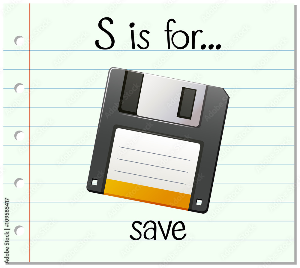 Flashcard alphabet S is for save Flashcard alphabet S is for save