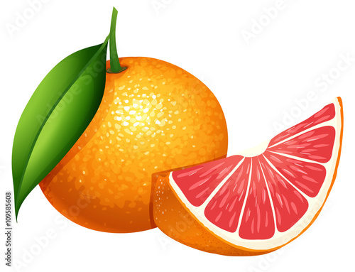 Fresh grapefruit on white background