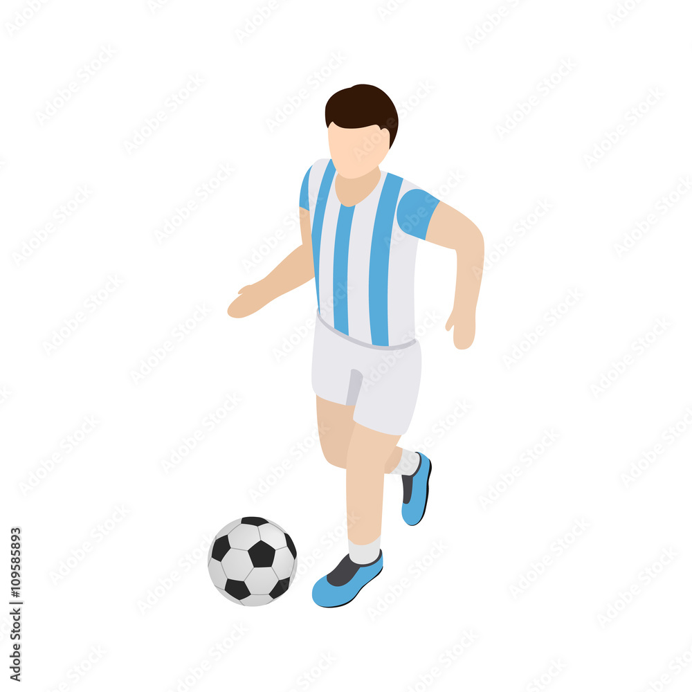 Argentina soccer player icon, isometric 3d style Argentina soccer player icon, isometric 3d style