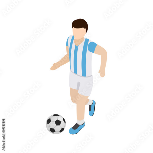 Argentina soccer player icon, isometric 3d style