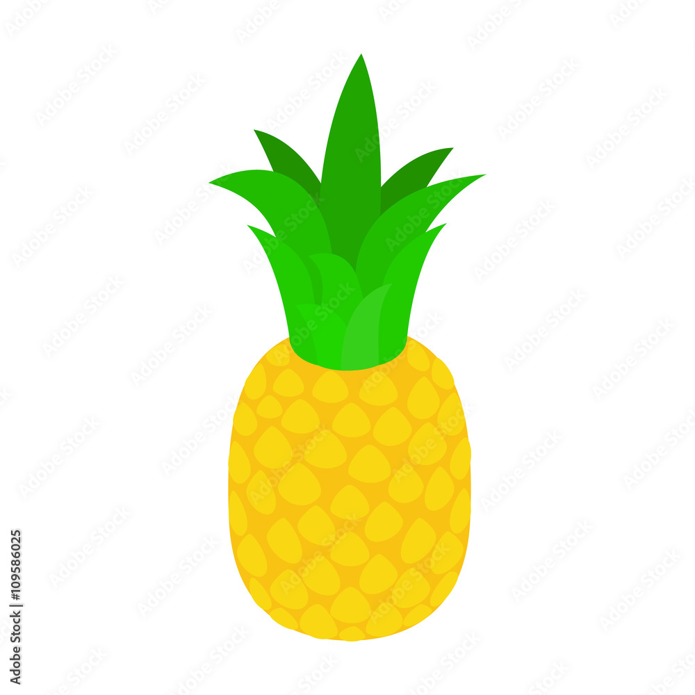 Pineapple tropical fruit icon, isometric 3d style Pineapple tropical fruit icon, isometric 3d style